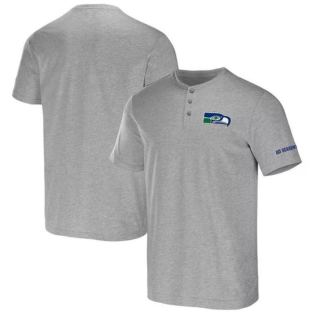 Mens NFL x Darius Rucker Collection by Fanatics Heather Gray Seattle Seahawks Henley T-Shirt Product Image