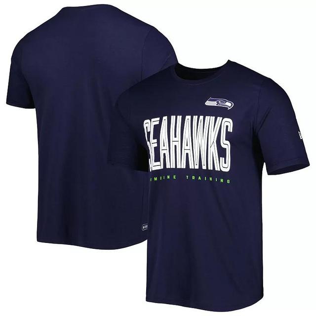 Mens New Era College Seattle Seahawks Combine Authentic Training Huddle Up T-Shirt Blue Product Image