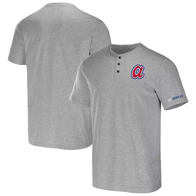 Mens Darius Rucker Collection by Fanatics Heather Gray Atlanta Braves Henley T-Shirt Product Image