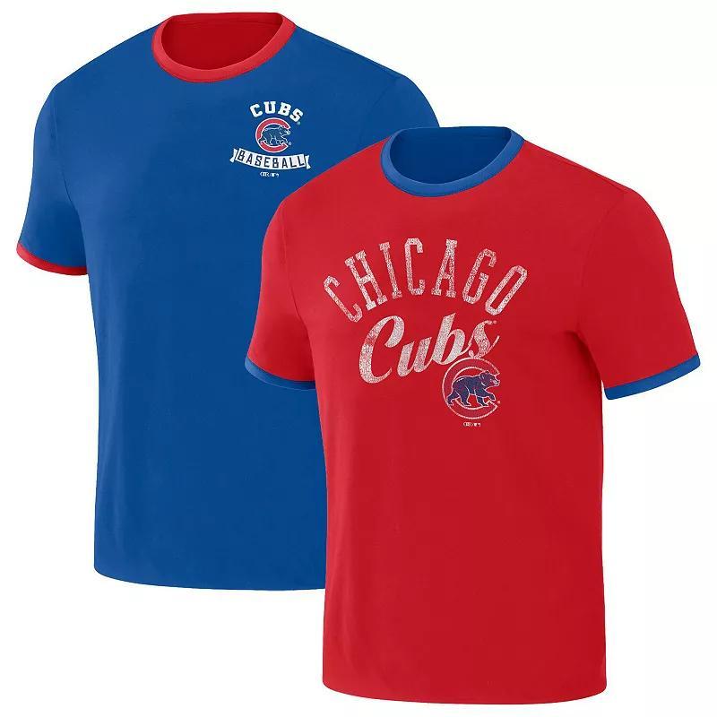 Mens Darius Rucker Collection by Fanatics Royal/Red Chicago Cubs Two-Way Ringer Reversible T-Shirt Product Image