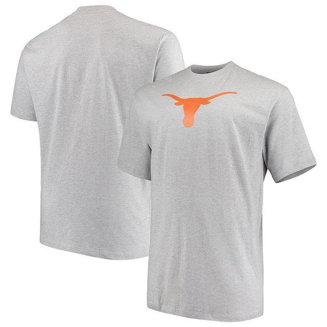 Mens Heathered Gray Texas Longhorns Big & Tall Lockup T-Shirt Product Image