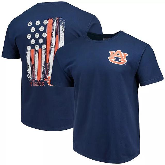 Mens Auburn Tigers Baseball Flag Comfort Colors T-Shirt Blue Product Image