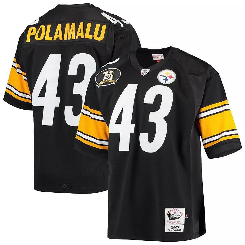 Mens Mitchell & Ness Troy Polamalu Pittsburgh Steelers 2007 Authentic Retired Player Jersey Product Image