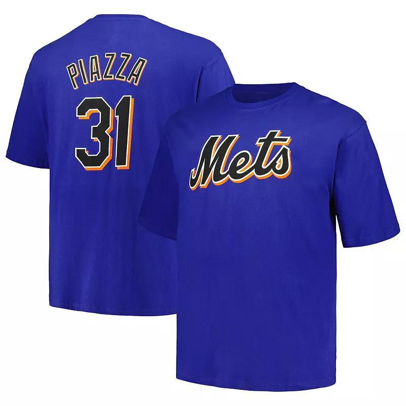 Mens Profile Mike Piazza Royal New York Mets Big & Tall Cooperstown Collection Player Name & Number T-Shirt Product Image