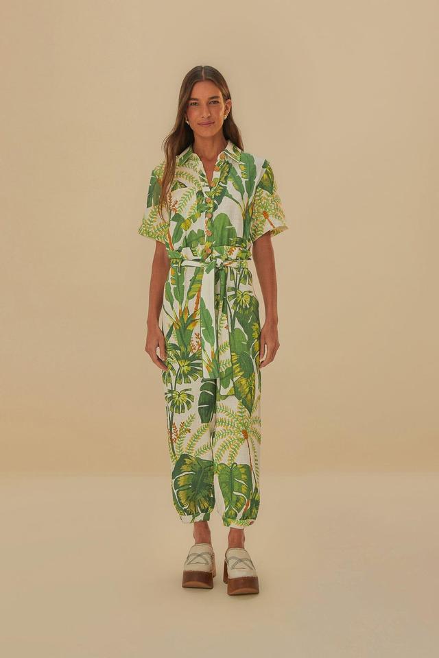 Tropical Forest Off-White Jumpsuit Product Image