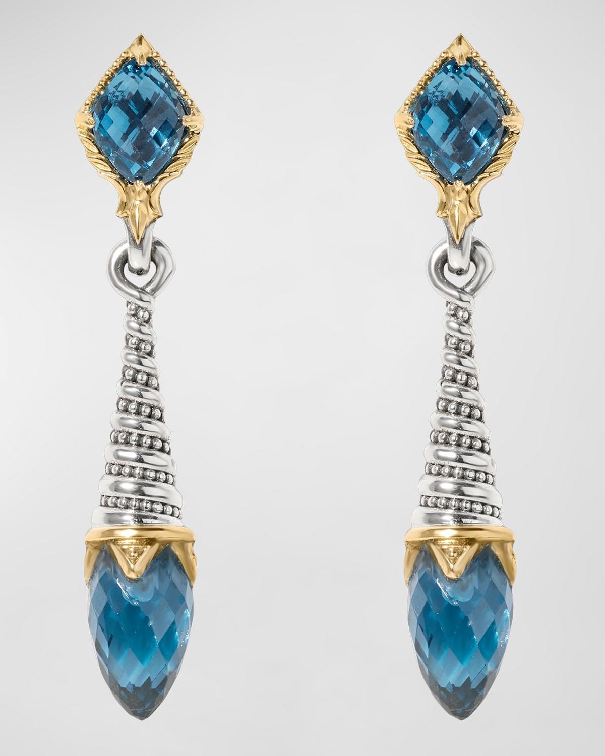 Womens Anthos Sterling Silver, 18K Yellow Gold & Blue Spinel Drop Earrings Product Image