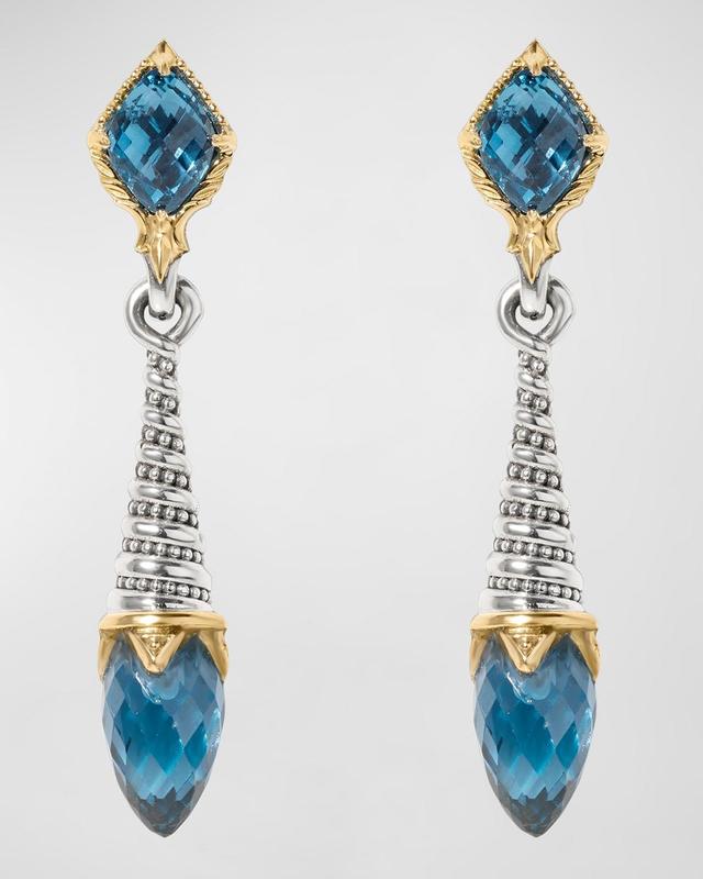 Womens Anthos Sterling Silver, 18K Yellow Gold & Blue Spinel Drop Earrings Product Image