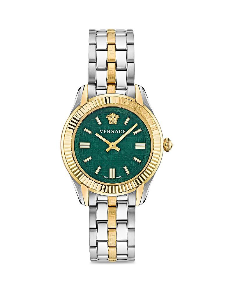 Versace Womens Swiss Greca Time Two Tone Stainless Steel Bracelet Watch 35mm Product Image