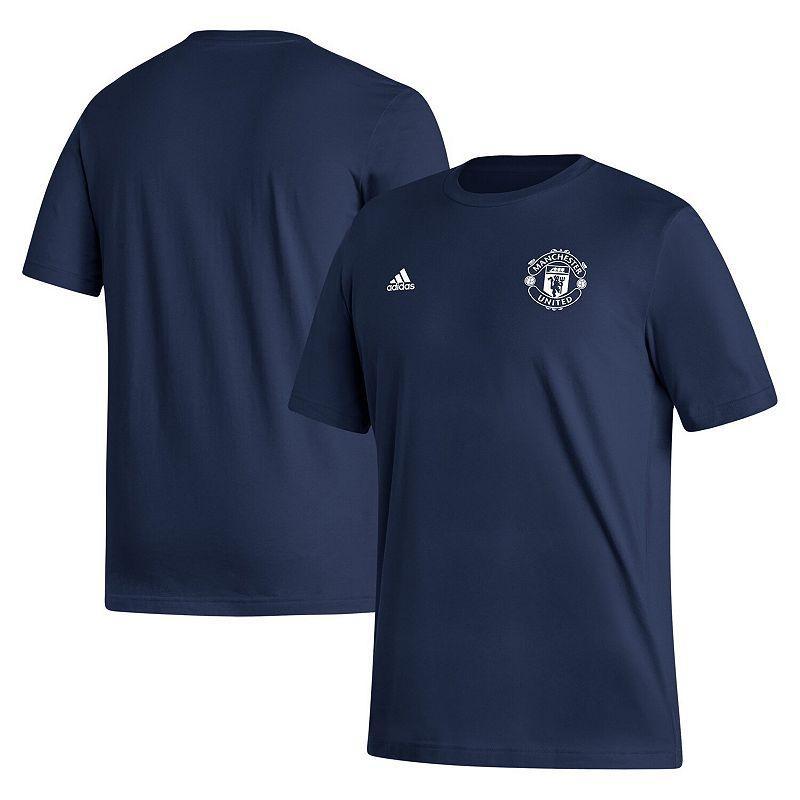 Mens adidas Red Manchester United Crest T-Shirt Product Image