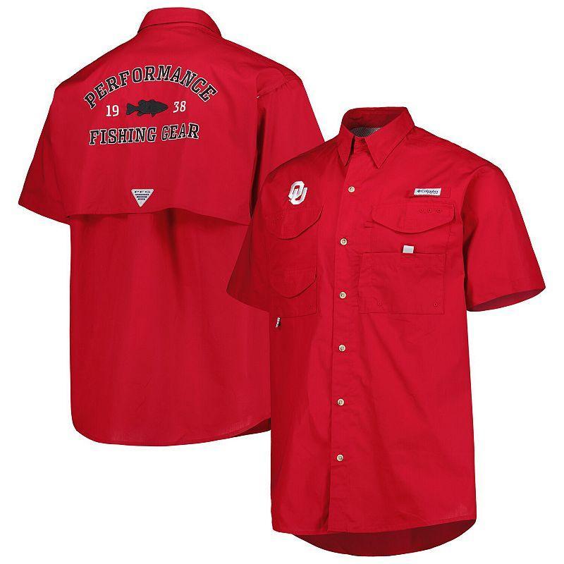 Mens Columbia Crimson Oklahoma Sooners Bonehead Button-Up Shirt Product Image