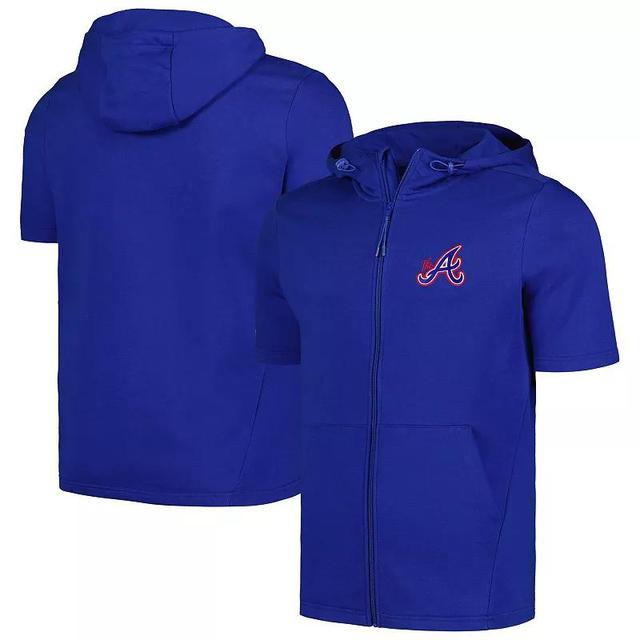 Mens Levelwear Royal Atlanta Braves Recruit Short Sleeve Full-Zip Hoodie Product Image