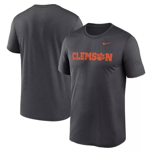 Mens Nike Anthracite Clemson Tigers Primetime Legend Wordmark T-Shirt Product Image