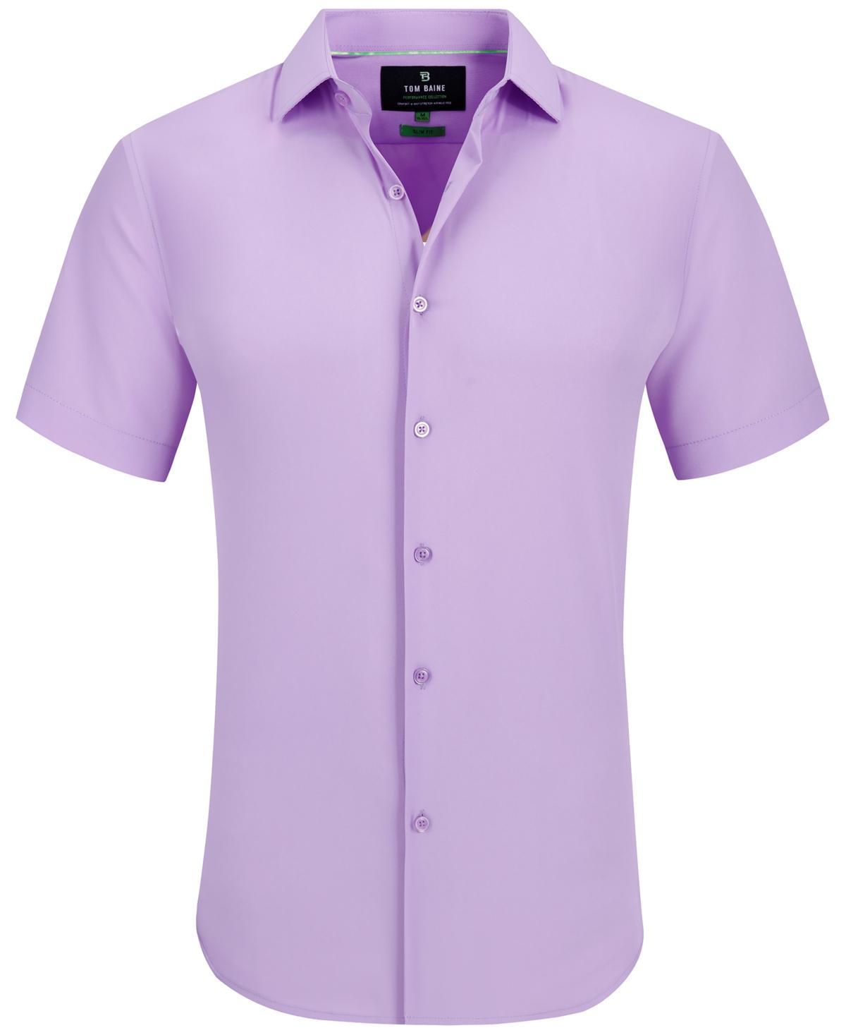 Mens Slim Fit Short Sleeve Performance Button Down Dress Shirt Product Image