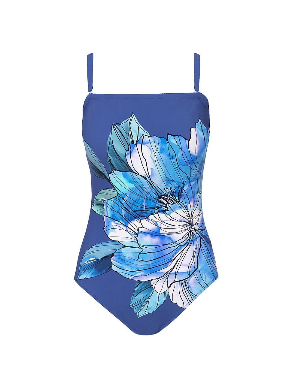 Womens Wild Flower Bandeau One-Piece Swimsuit Product Image