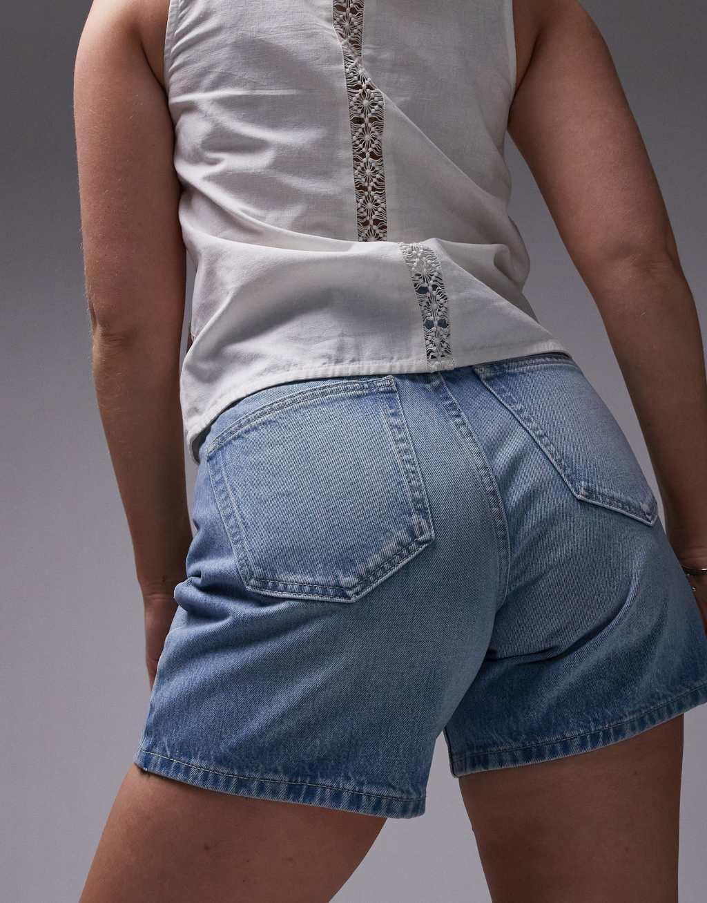 Topshop Hourglass denim short in bleach Product Image