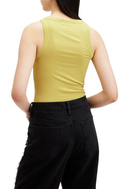 Rina Crew Neck Sleeveless Tank Top In Electric Yellow Product Image