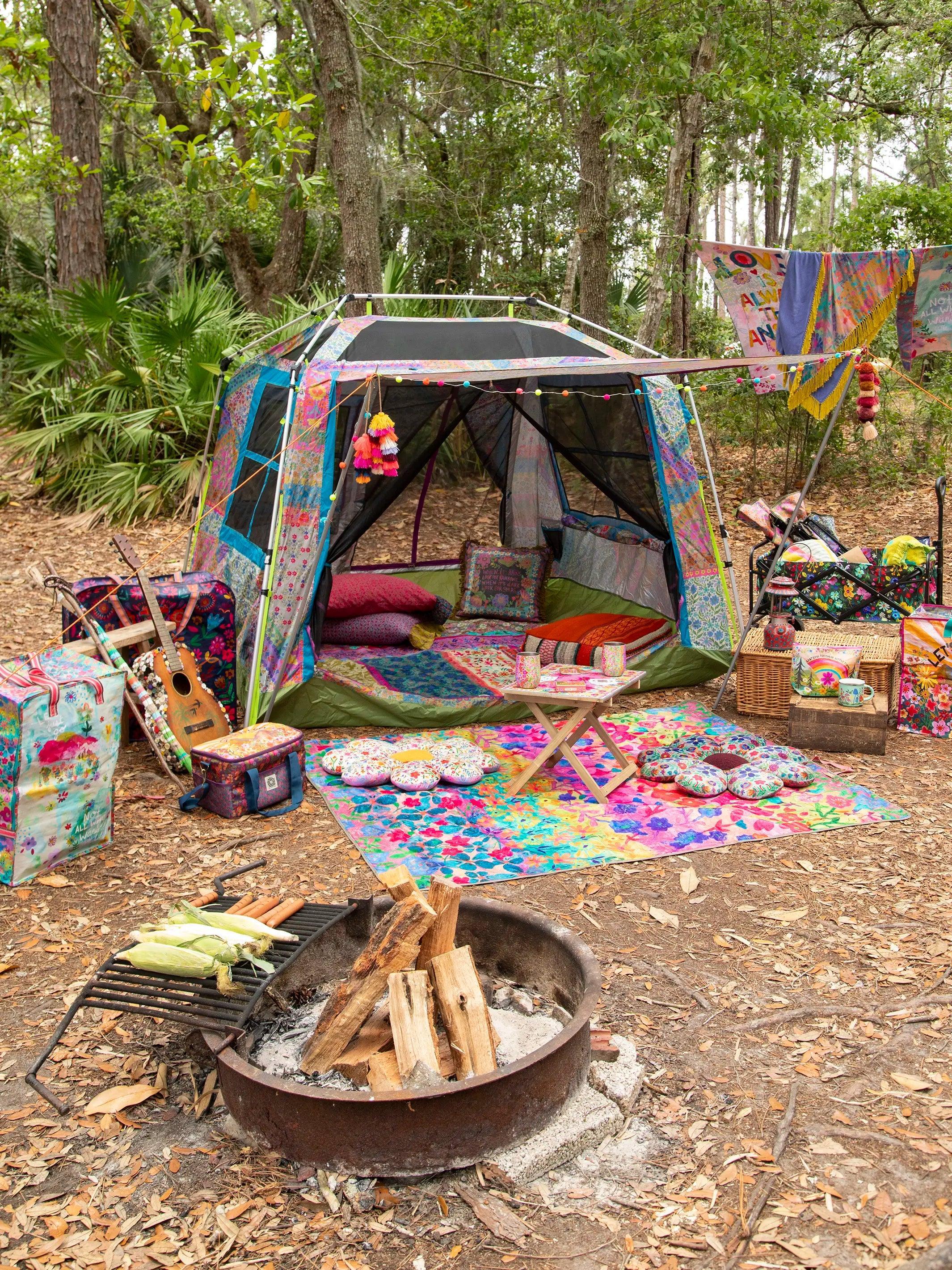 Cozy Cottage Camp Tent - Folk Flower Patchwork Product Image