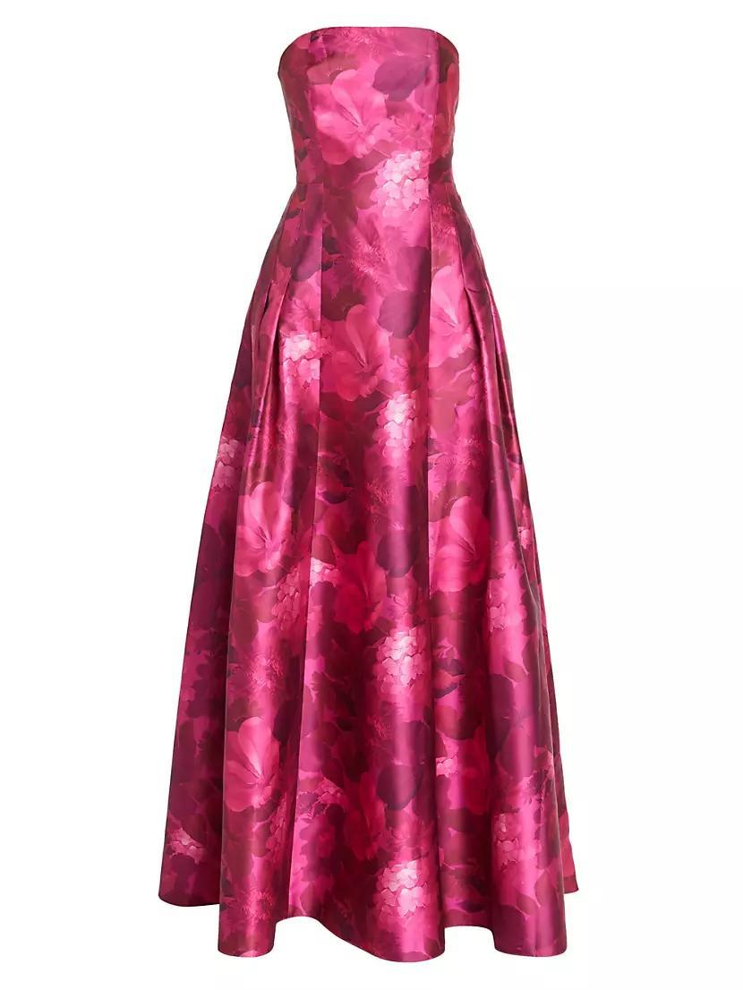 Zofia Floral Strapless Gown Product Image