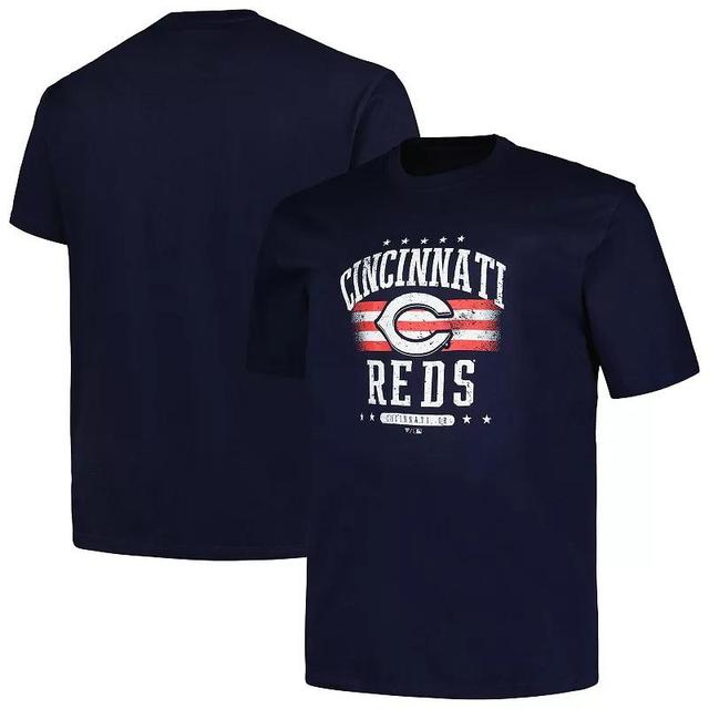 Mens Profile Cincinnati Reds Big & Tall Americana T-Shirt Blue Product Image