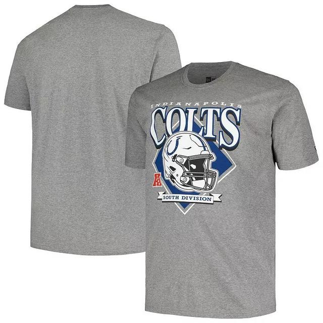 Mens New Era Gray Indianapolis Colts Big & Tall Helmet T-Shirt Product Image