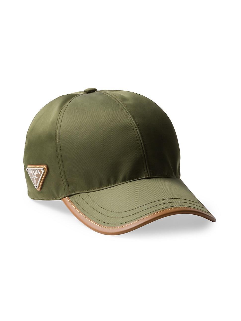 Mens Re-Nylon And Leather Baseball Cap Product Image