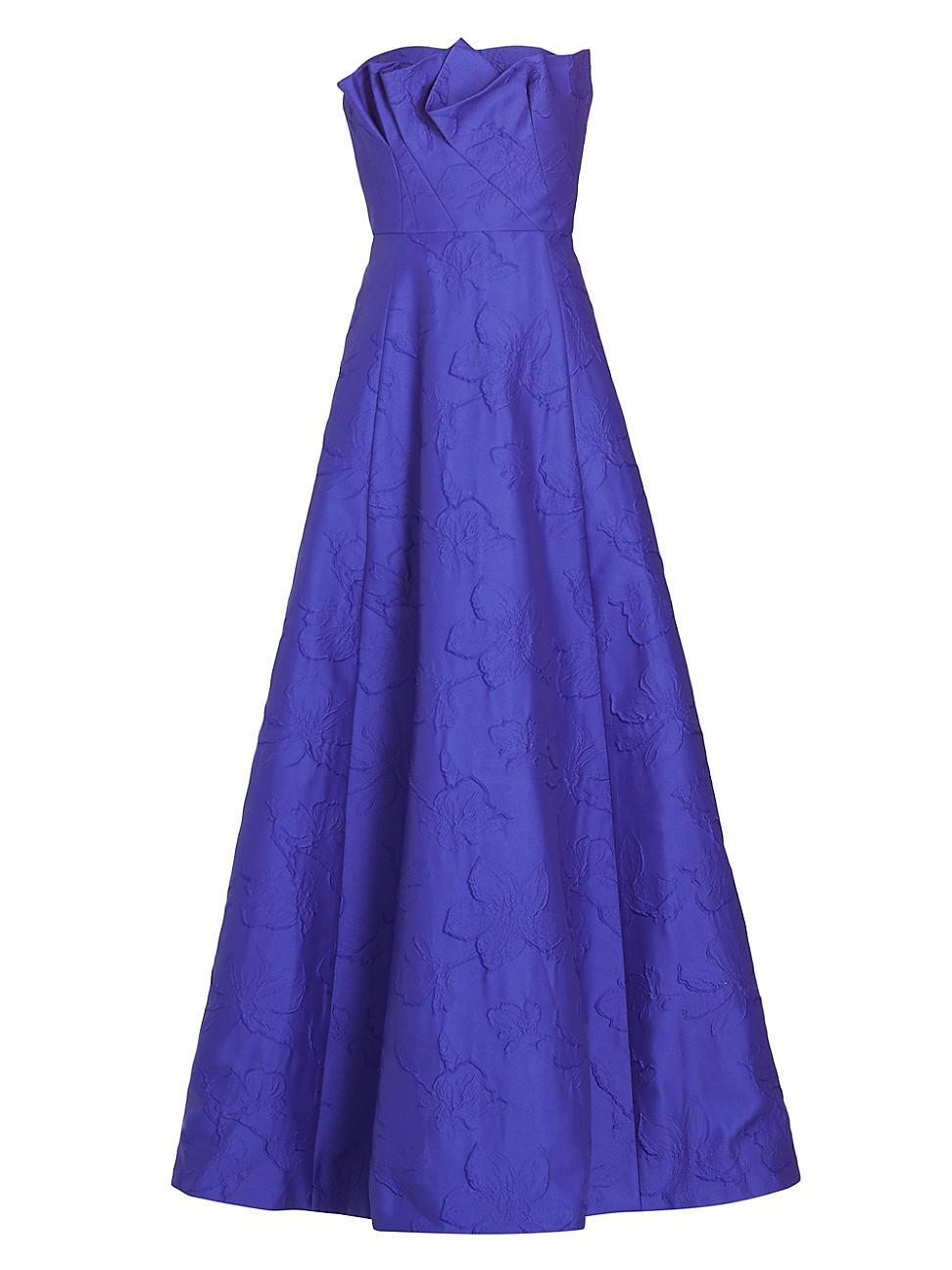 Womens Aliana Jacquard Strapless Gown Product Image