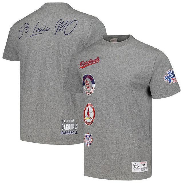 Mens Mitchell & Ness Heather Gray St. Louis Cardinals Cooperstown Collection City Collection T-Shirt Product Image