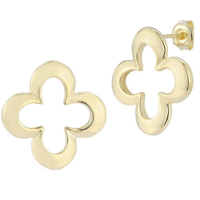 Sunkissed Sterling Sterling Silver Clover Stud Earrings, Womens, Gold Product Image