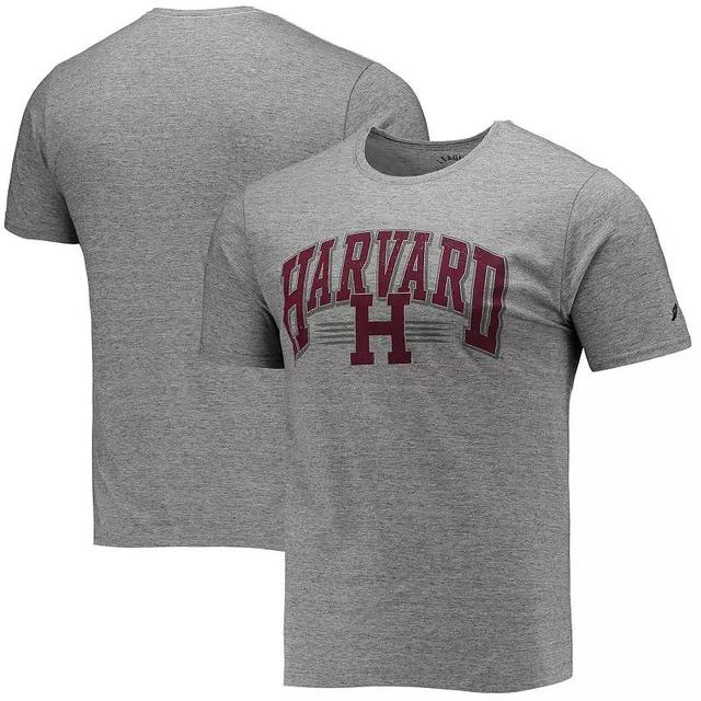 Mens League Collegiate Wear Heathered Gray Harvard Crimson Upperclassman Reclaim Recycled Jersey T-Shirt Product Image