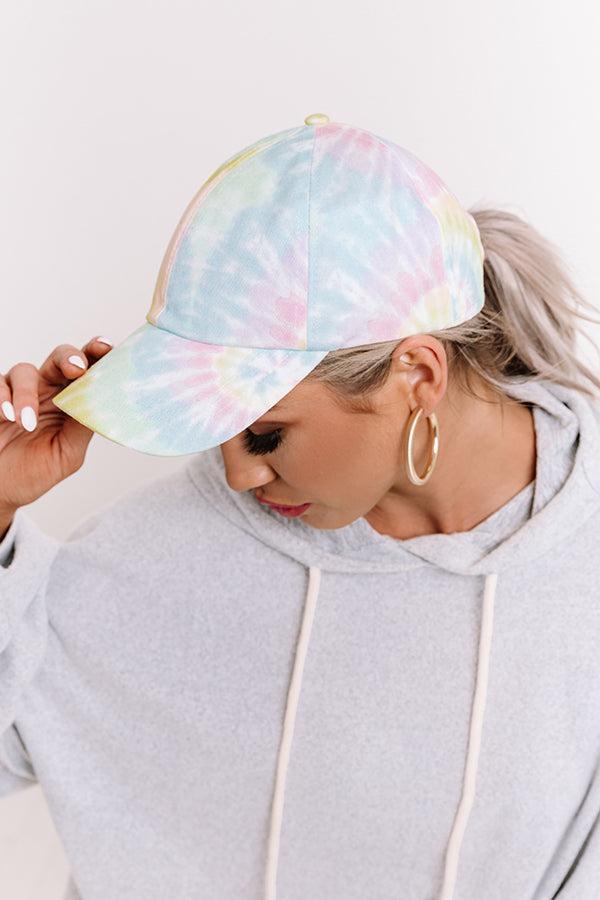 Sunshine State Tie Dye Baseball Cap In Aqua Product Image