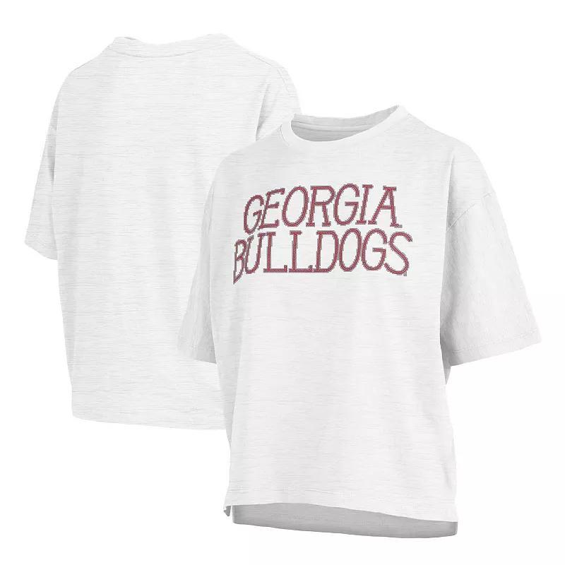 Womens Pressbox Georgia Bulldogs Motley Crew Chain Stitch Slub Waist Length Boxy T-Shirt Product Image