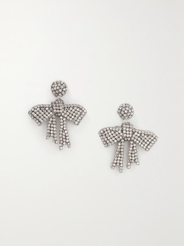 OSCAR DE LA RENTA Silver-tone Crystal Earrings Product Image