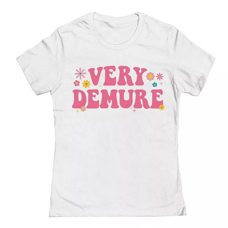 Juniors / Womens Very Demure Flowers Graphic Tee, Girls Product Image