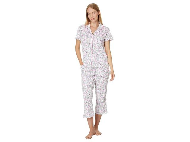 Karen Neuburger Blooming Breeze Two-Piece Short Sleeve Girlfriend Long Pj Set (Ditsy Pop) Women's Pajama Sets Product Image