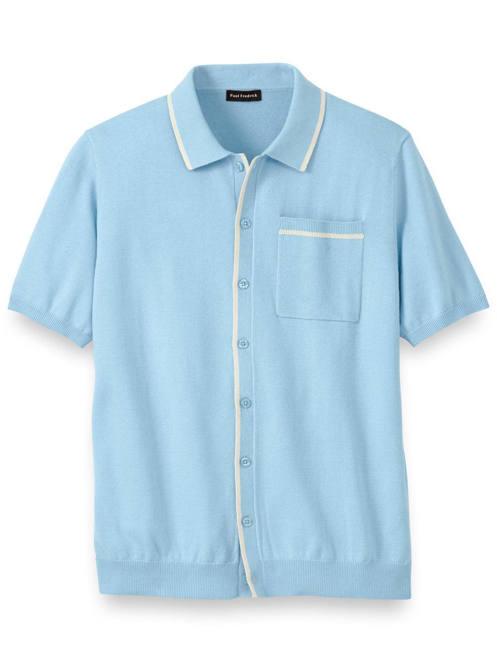 Cotton Button Front Polo Product Image