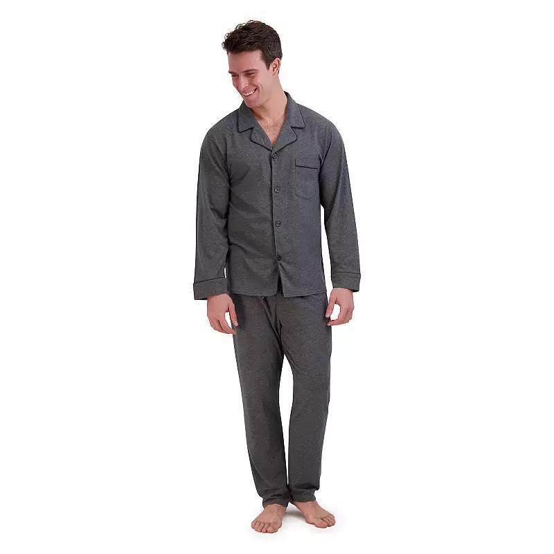 Mens Hanes Knit Pajama Shirt & Pajama Pants Set Product Image