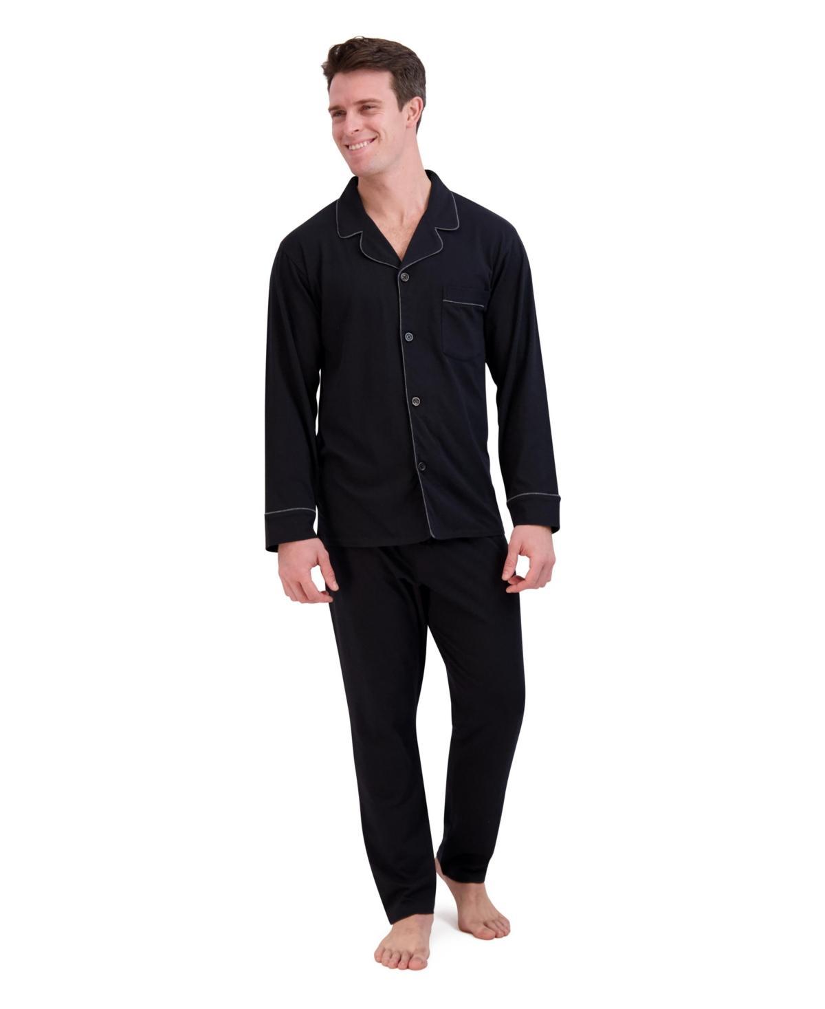 Mens Hanes Knit Pajama Shirt & Pajama Pants Set Product Image