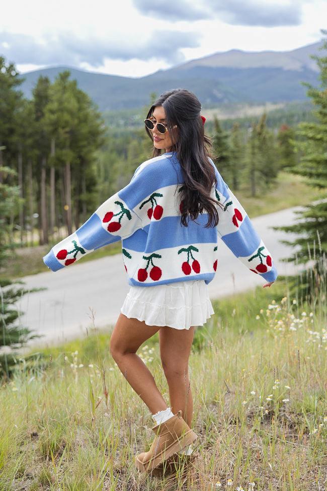 The Cherry On Top Blue Sweater Product Image