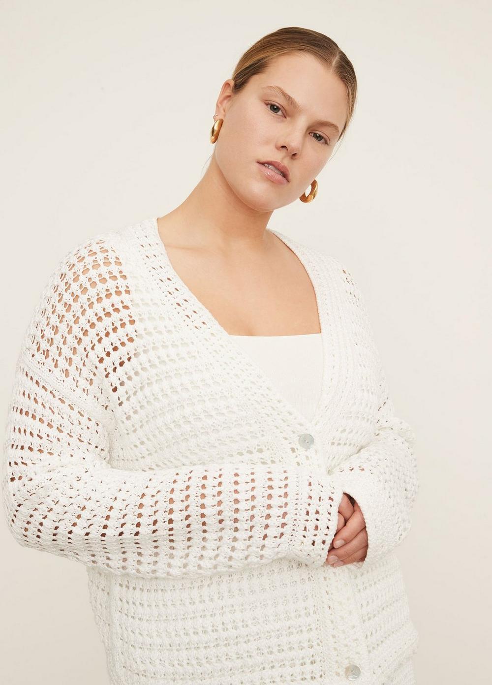 Crochet Cardigan Sweater Product Image