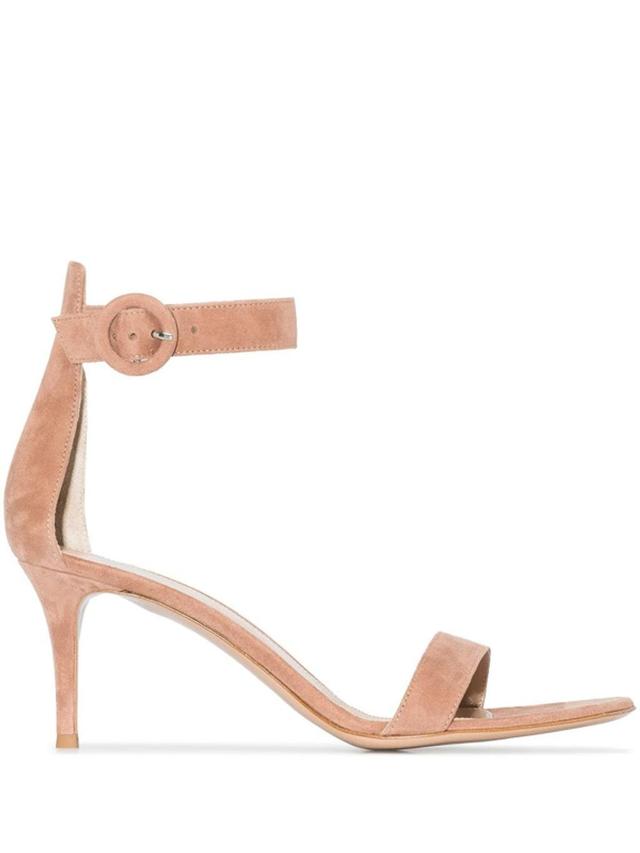 Neutral Portofino 70 Suede Sandals In Brown Product Image