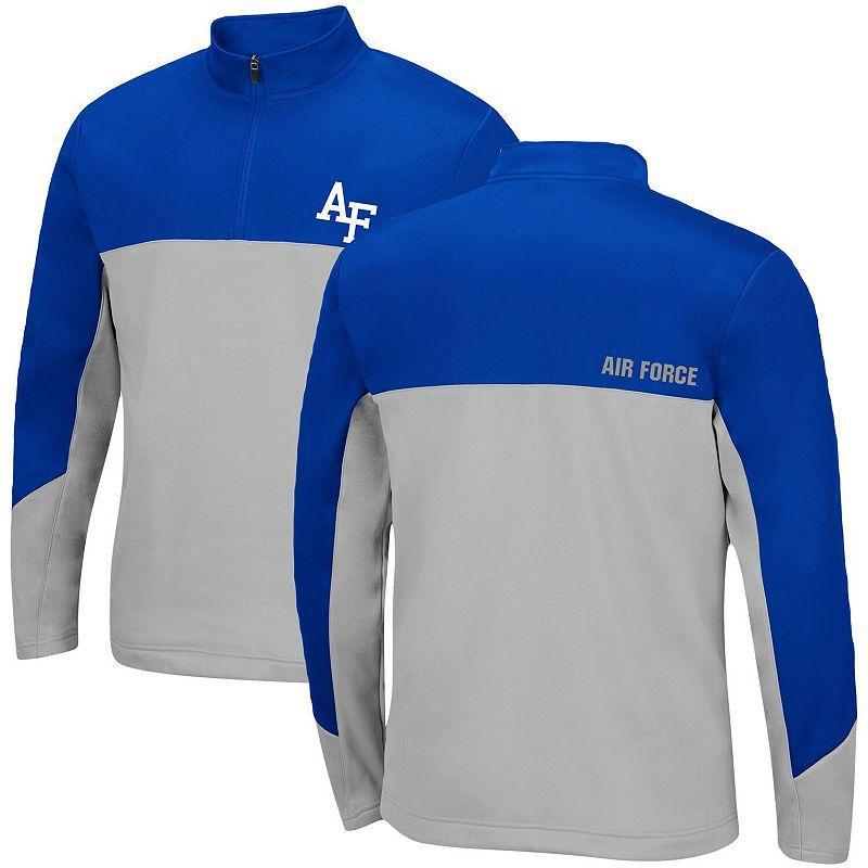 Mens Colosseum Royal/Gray Air Force Falcons Triple Dog Dare Quarter-Zip Jacket Product Image