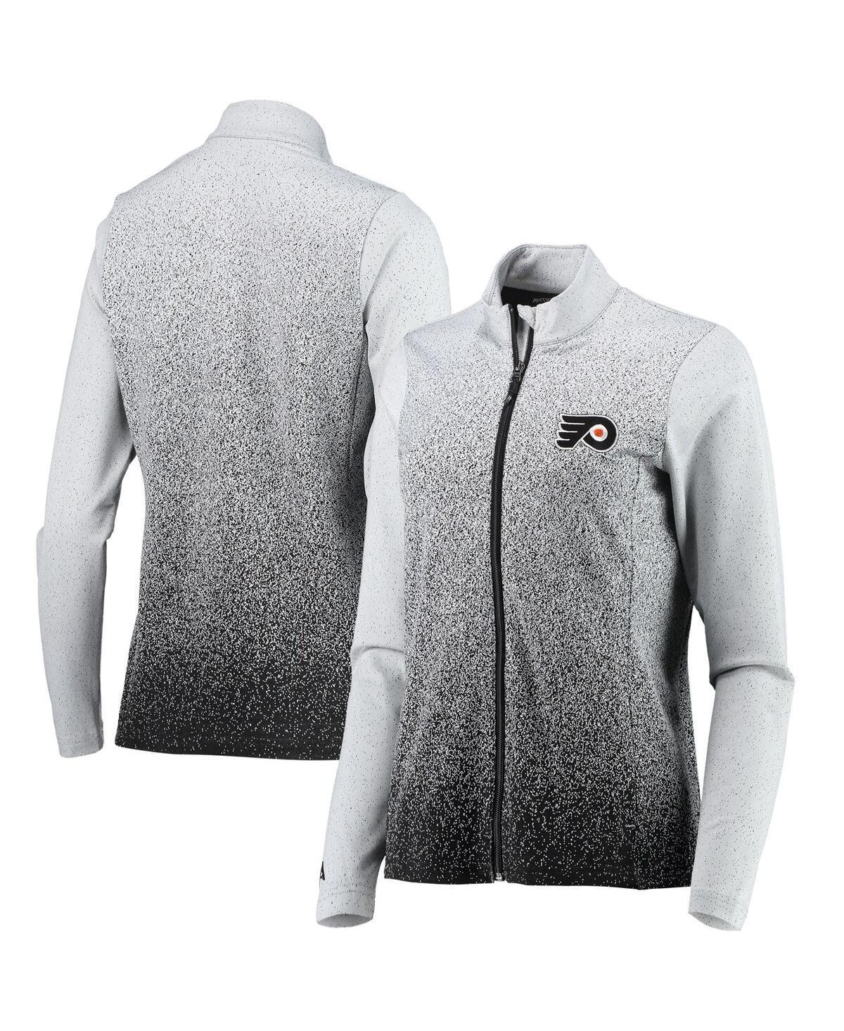 Womens Antigua White/Black Philadelphia Flyers Guide Desert Dry Full-Zip Jacket Product Image