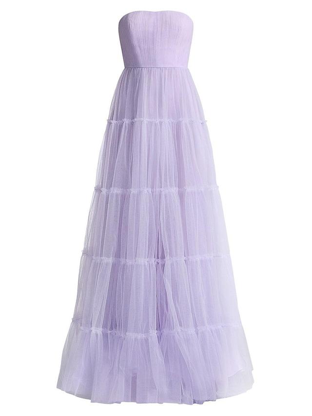 Womens Strapless Tulle Gown Product Image