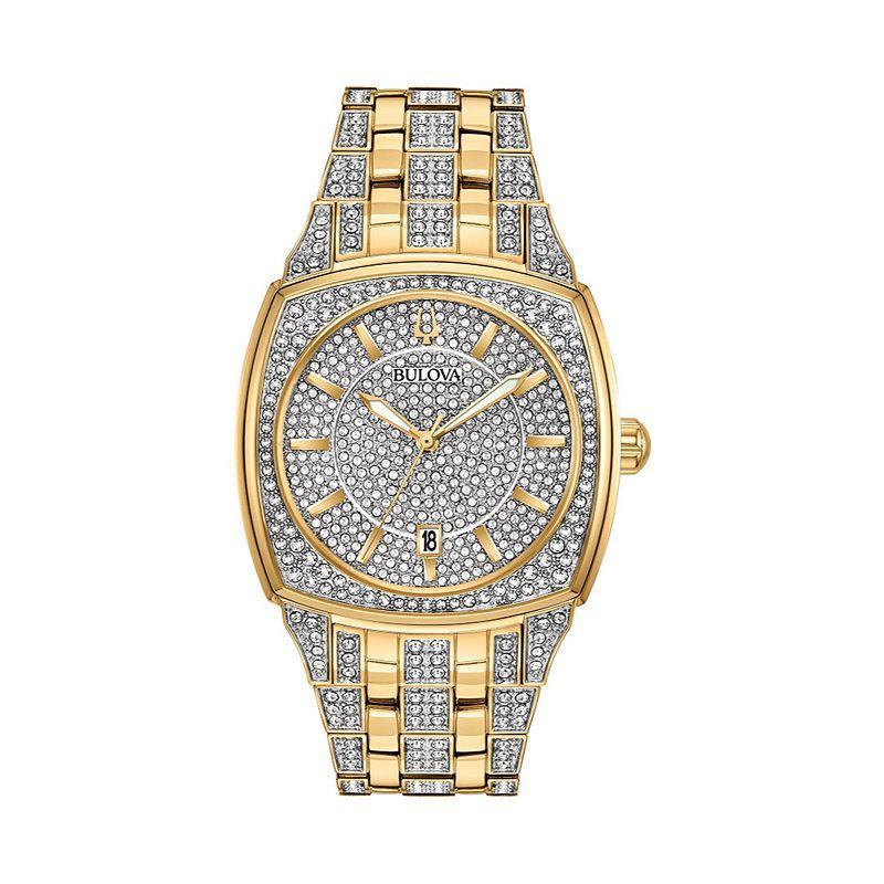 Bulova Mens Crystal Pave Two Tone Bracelet Watch Product Image