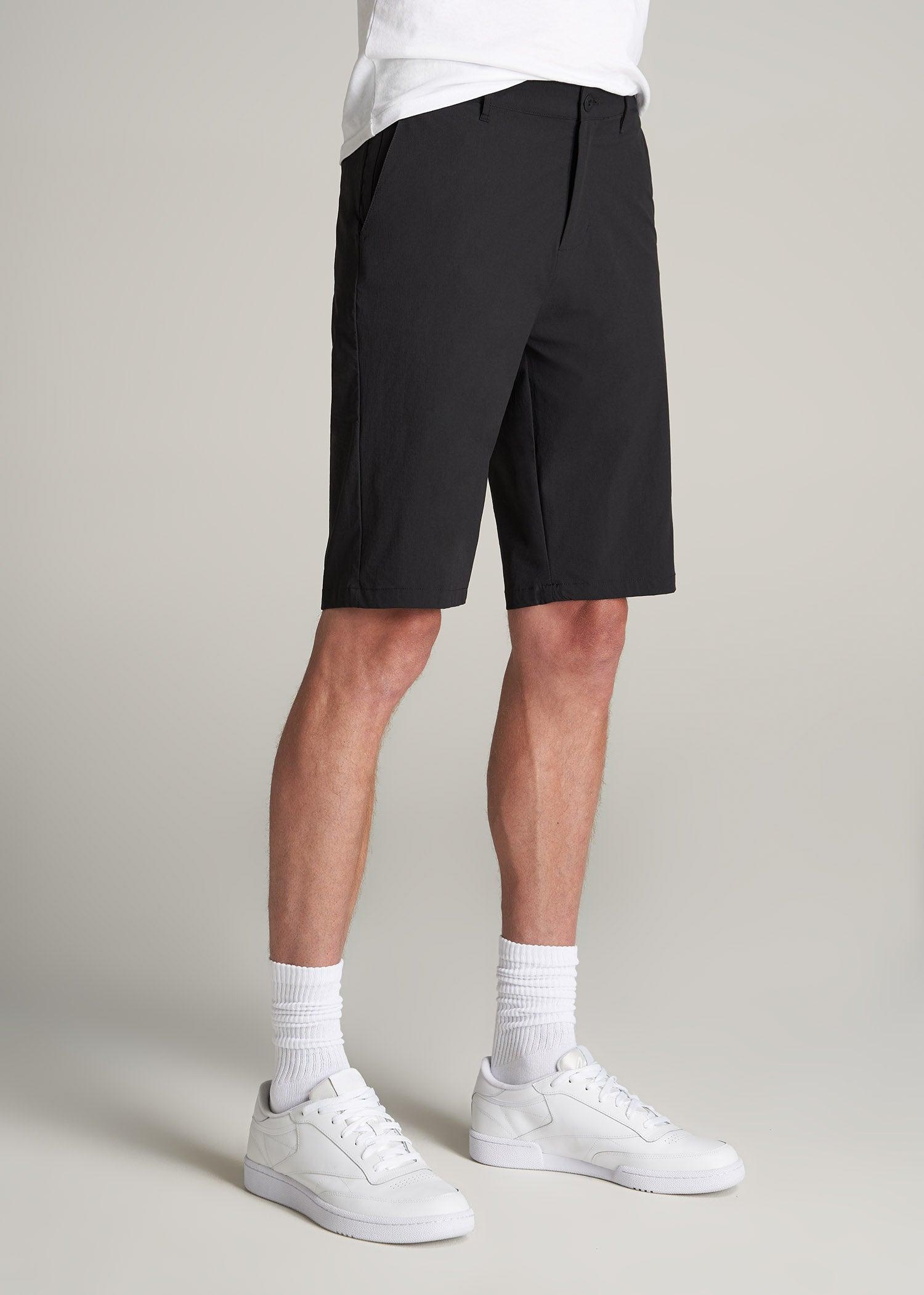 Premium Hybrid Shorts for Tall Men in Black Male Product Image