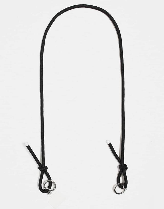 ASOS DESIGN cord cross body phone holder in black Product Image