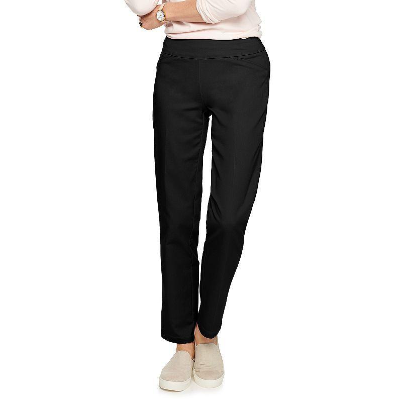 Petite Womens Croft & Barrow 4-Pocket Effortless Stretch Pull-On Straight-Leg Pants Product Image