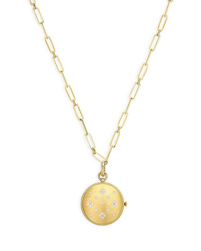 Roberto Coin 18K Yellow Gold Venetian Princess Diamond Locket Pendant Necklace, 19 Product Image