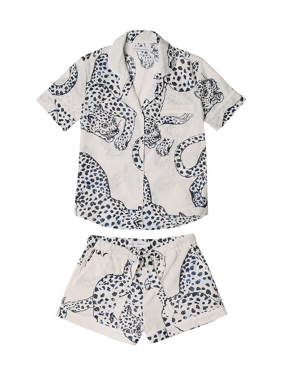 Womens Jaguar Print Cotton Short Pajama Set Product Image