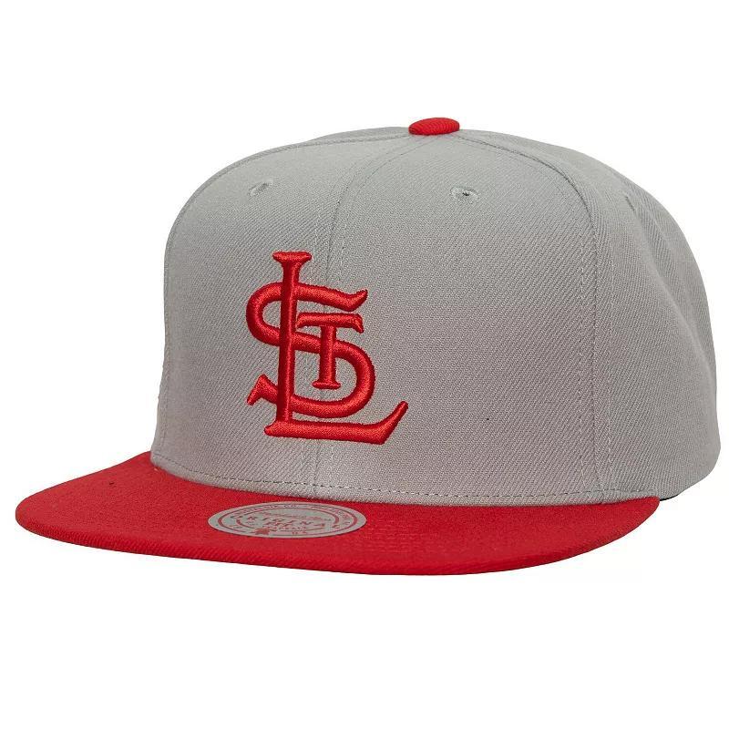 Mens Mitchell & Ness Gray St. Louis Cardinals Cooperstown Collection Away Snapback Hat Product Image